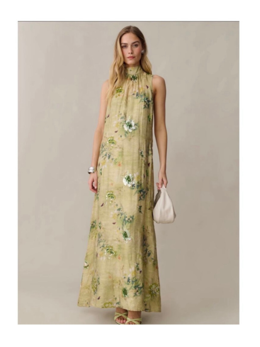 NWT Few Moda o.p.t Naia Dress size XS Maxi Green Sequin Mariposa Floral